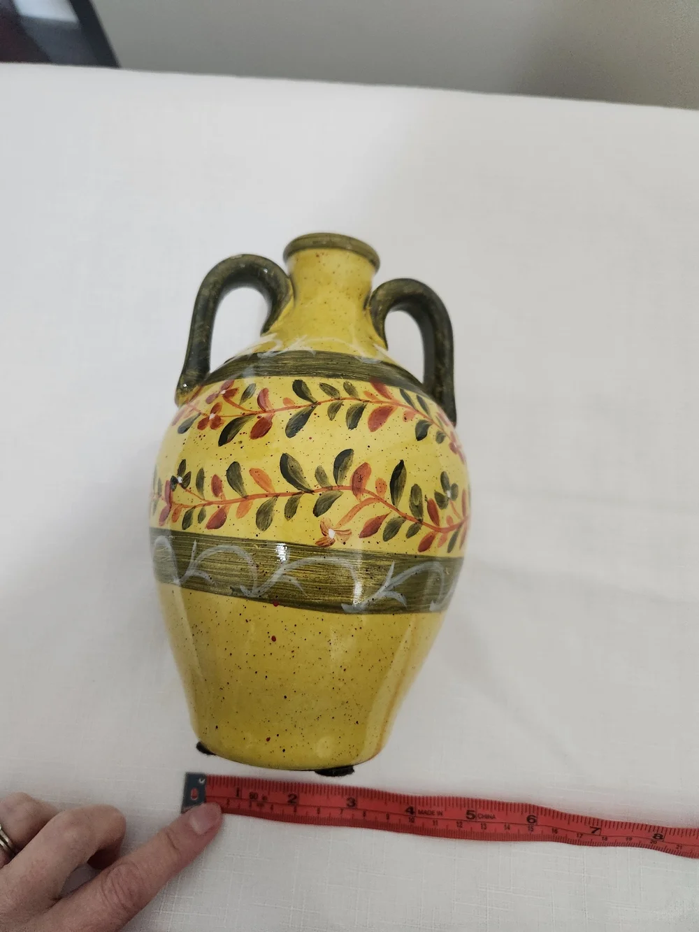 Vintage TOYO Bringier McConnell Yellow Ceramic Vase